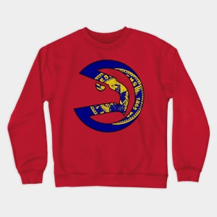 Atlanta City Flag Hawks Logo Crewneck Sweatshirt